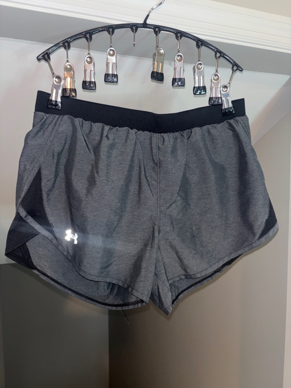 Under Armour Charcoal Gray Athletic Shorts with Black Waistband